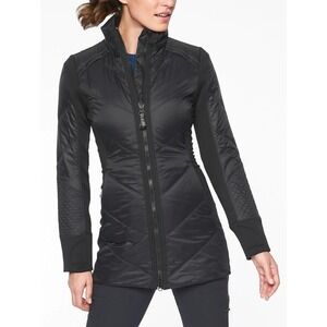 Athleta Rockridge Jacket Black Quilted Insulated Hybrid Primaloft Size Small